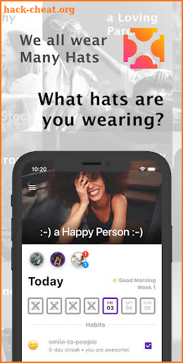 ManyHats: Habit Tracker & Mini Journal for Humans screenshot