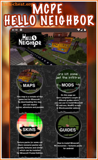 Map & Skins & News For MCPE - Hello neighbor World screenshot