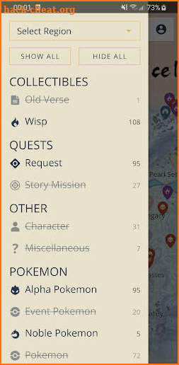 MapGenie: Arceus Map screenshot