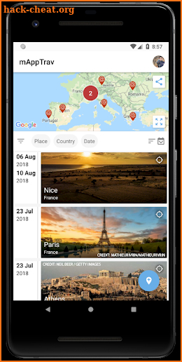 mAppTrav - Track Visited Countries & Cities on map screenshot