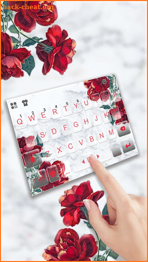 Marble Red Rose Keyboard Theme screenshot