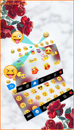 Marble Red Rose Keyboard Theme screenshot