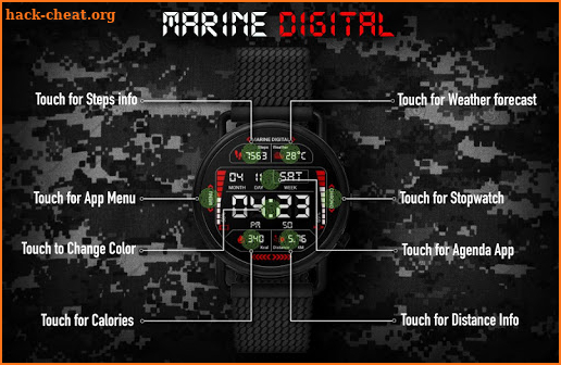 Marine Digital 2 Watch Face & Clock Live Wallpaper screenshot