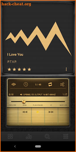 Marshall - Dark Retro Gold/Metal Poweramp V3 Skin screenshot