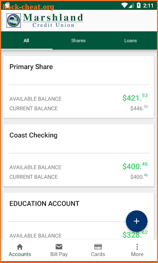 Marshland FCU screenshot