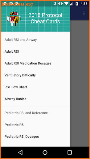 Maryland EMS Cheat Cards 2019 screenshot