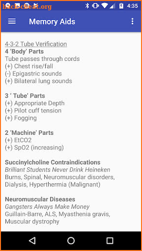 Maryland EMS Cheat Cards 2019 screenshot