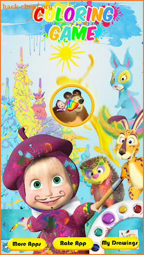 Masha coloring the bear michka screenshot