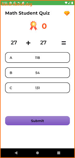 Math Student Quiz screenshot