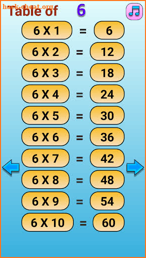 Math Tables screenshot