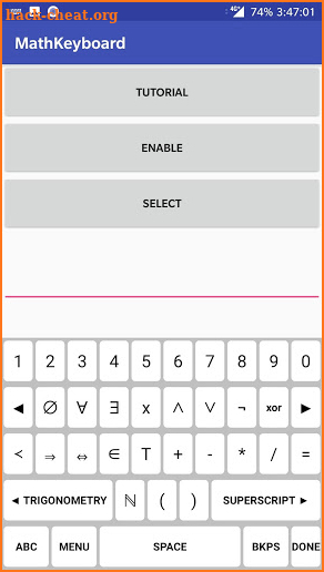 MathKeyboard screenshot