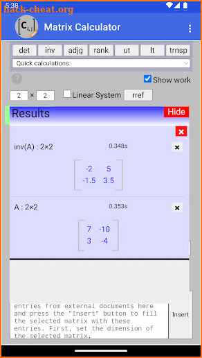 Matrix Calculator screenshot