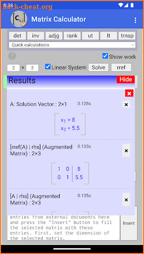 Matrix Calculator screenshot