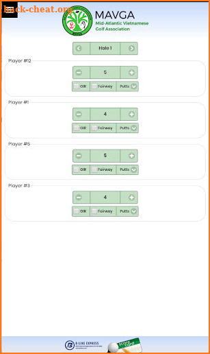 MAVGA Score Card screenshot