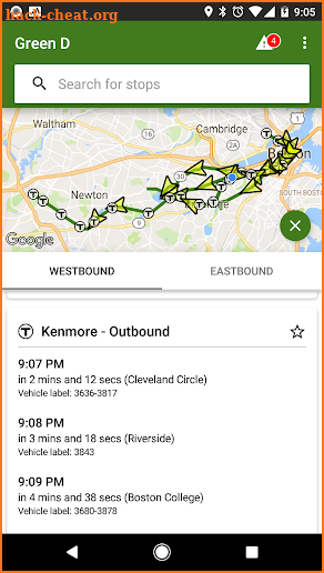 MBTA Tracker screenshot