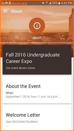 McCombs Career Expo screenshot