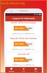 McDonald's coupons screenshot