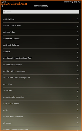 MCOE - Terms and Symbols screenshot