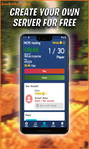 MCPEHosting - Create your own MCPE Server screenshot