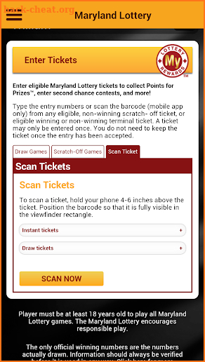 MD Lottery My Lottery Rewards screenshot