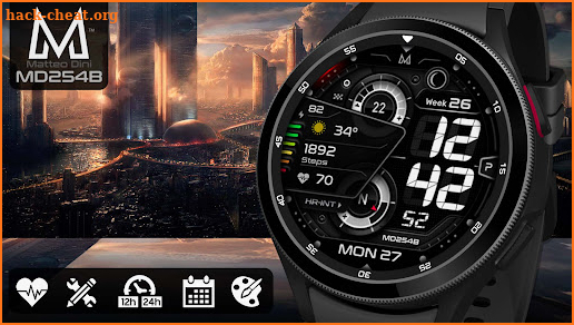 MD254B: Digital watch face screenshot