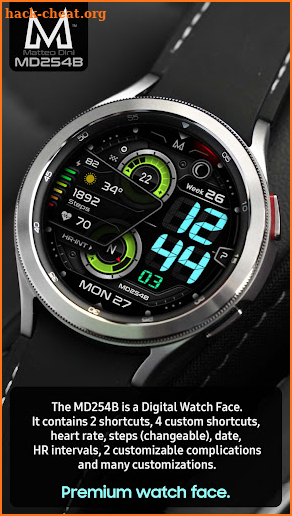 MD254B: Digital watch face screenshot