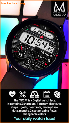 MD277 - Wear OS Digital Watch Face Matteo Dini MD screenshot