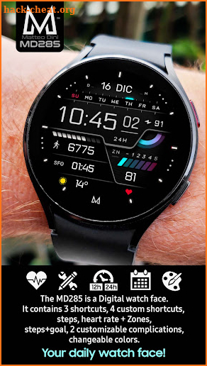 MD285: Digital watch face screenshot