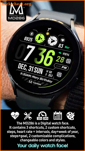 MD286: Digital watch face screenshot