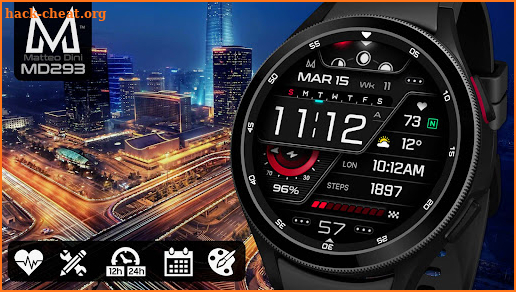 MD293: Digital watch face screenshot