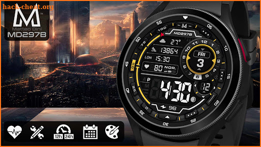 MD297B: Digital watch face screenshot