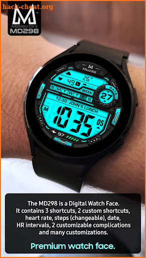 MD298: Digital watch face screenshot