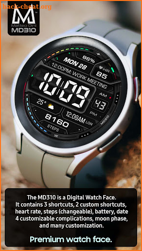 MD310 Digital watchface screenshot