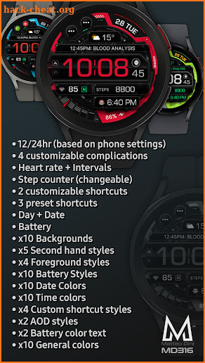 MD316 Digital Watch Face screenshot