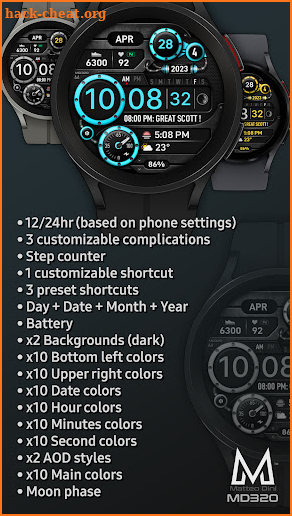 MD320 Digital Watch Face screenshot