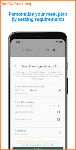 Mealo: Meal Plan Assistant screenshot