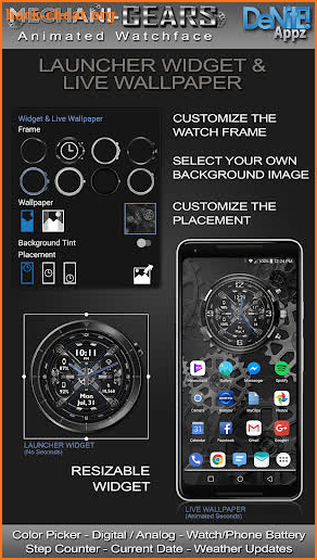 Mechani-Gears HD Watch Face Widget Live Wallpaper screenshot