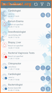 Medical records screenshot