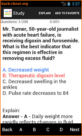 Medical Surgical Nurse Test screenshot