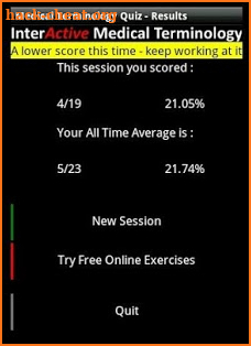 Medical Terminology Quiz screenshot