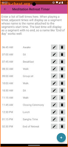 Meditation Retreat Timer screenshot