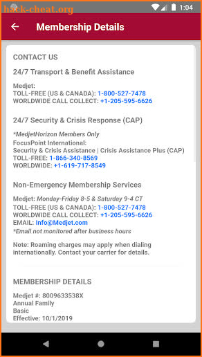 Medjet - Member Digital Card screenshot