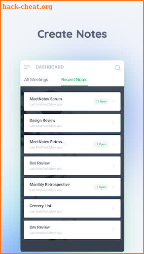 Meetnotes screenshot