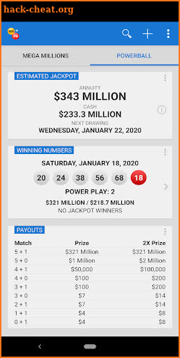 Mega Millions + Powerball Lotto Games in US screenshot