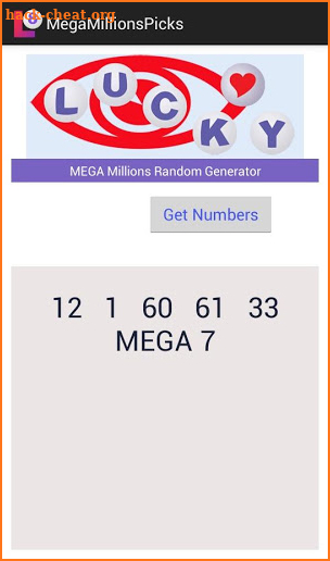 MEGA Millions Random Generator screenshot