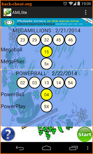 MegaLottery&PowerBall scanner screenshot