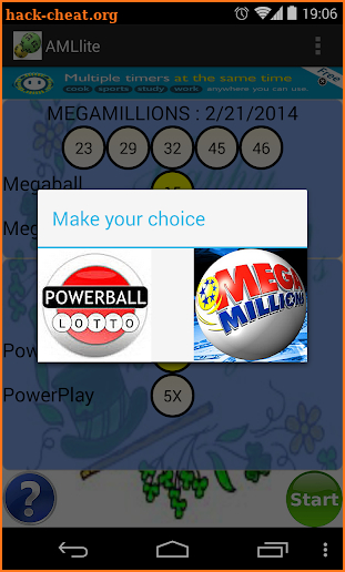 MegaLottery&PowerBall scanner screenshot