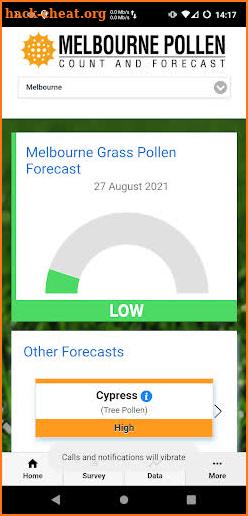 Melbourne Pollen Count screenshot