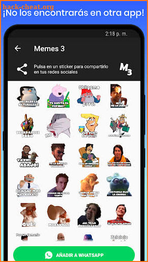 Memepedia sin internet - Stickers de memes para WA screenshot