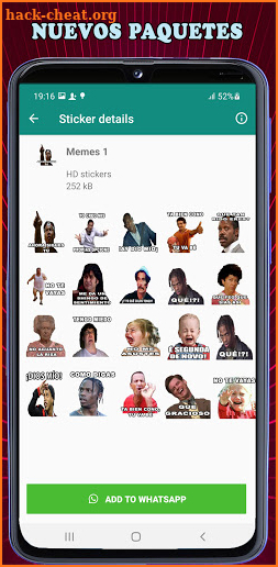 Memes stickers phrases in Spanish - WAStickerApps screenshot